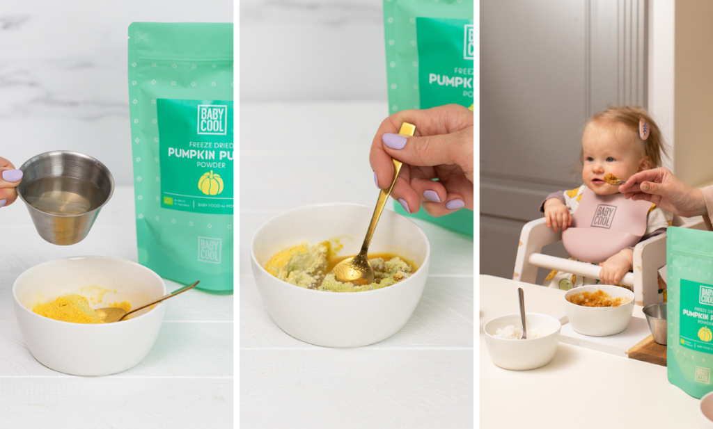 BabyCool freeze dried puree powder - How to use.