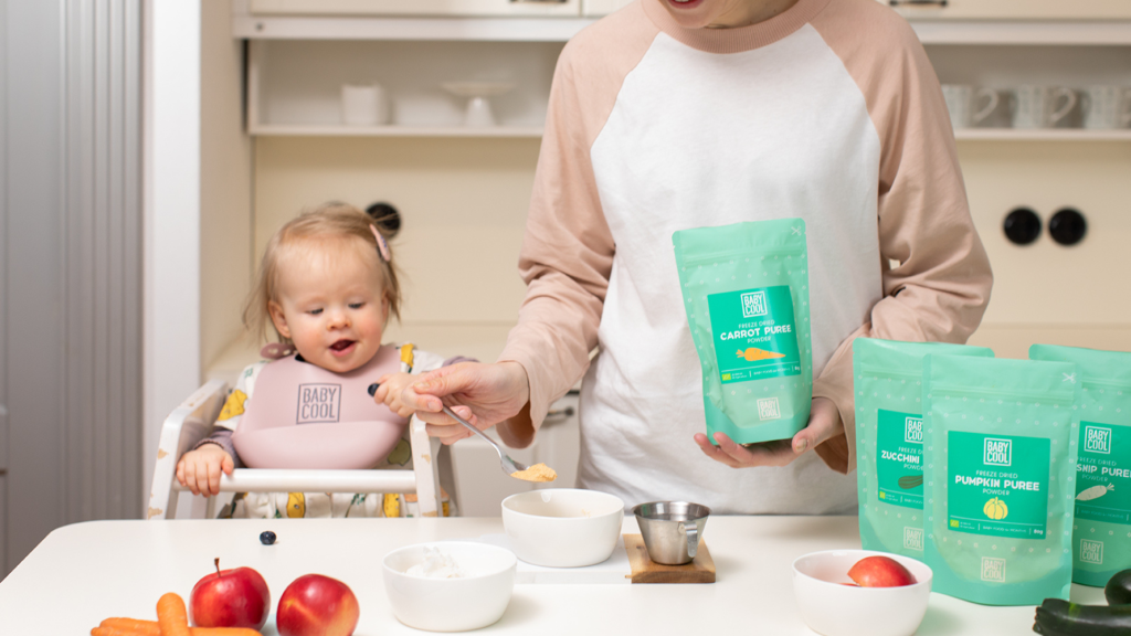 BabyCool baby food freeze dried powders.